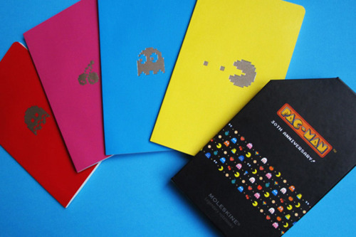 You gotta love these. 
Pac-Man limited edition Moleskine.